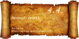 Aponyi Anett névjegykártya