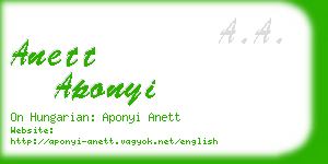 anett aponyi business card